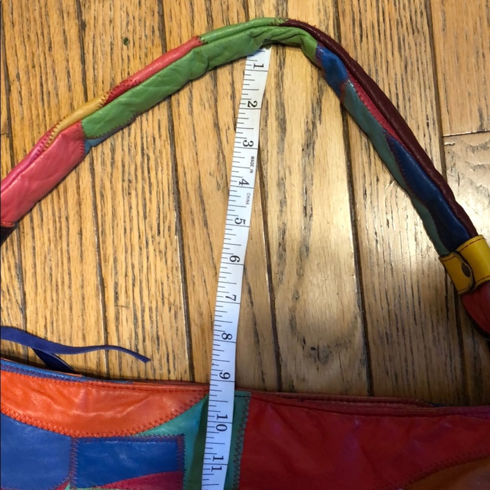 Real Leather Patchwork Skull Shoulder Bag Like New - image 8